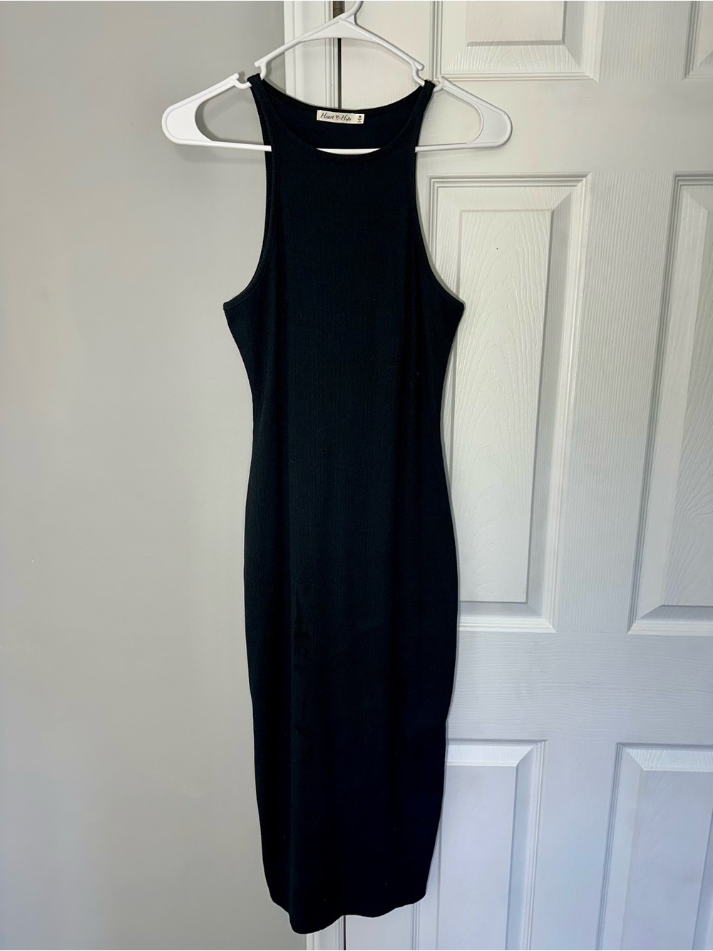 Heart & Hips Black Sleeveless Midi Bodycon Dress
